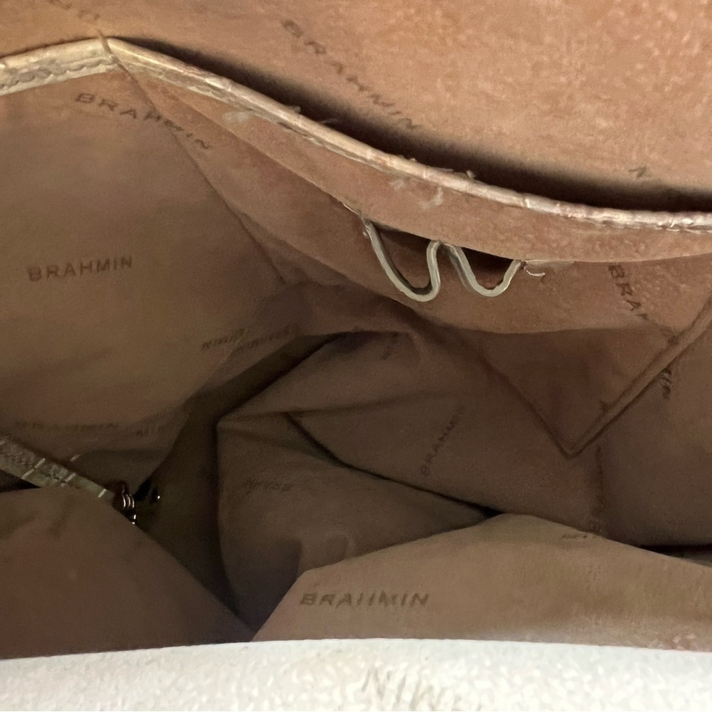 Brahmin Melbourne Collection Large Duxbury Crocodile-Embossed Dome Satchel Bag. - Picture 8 of 11